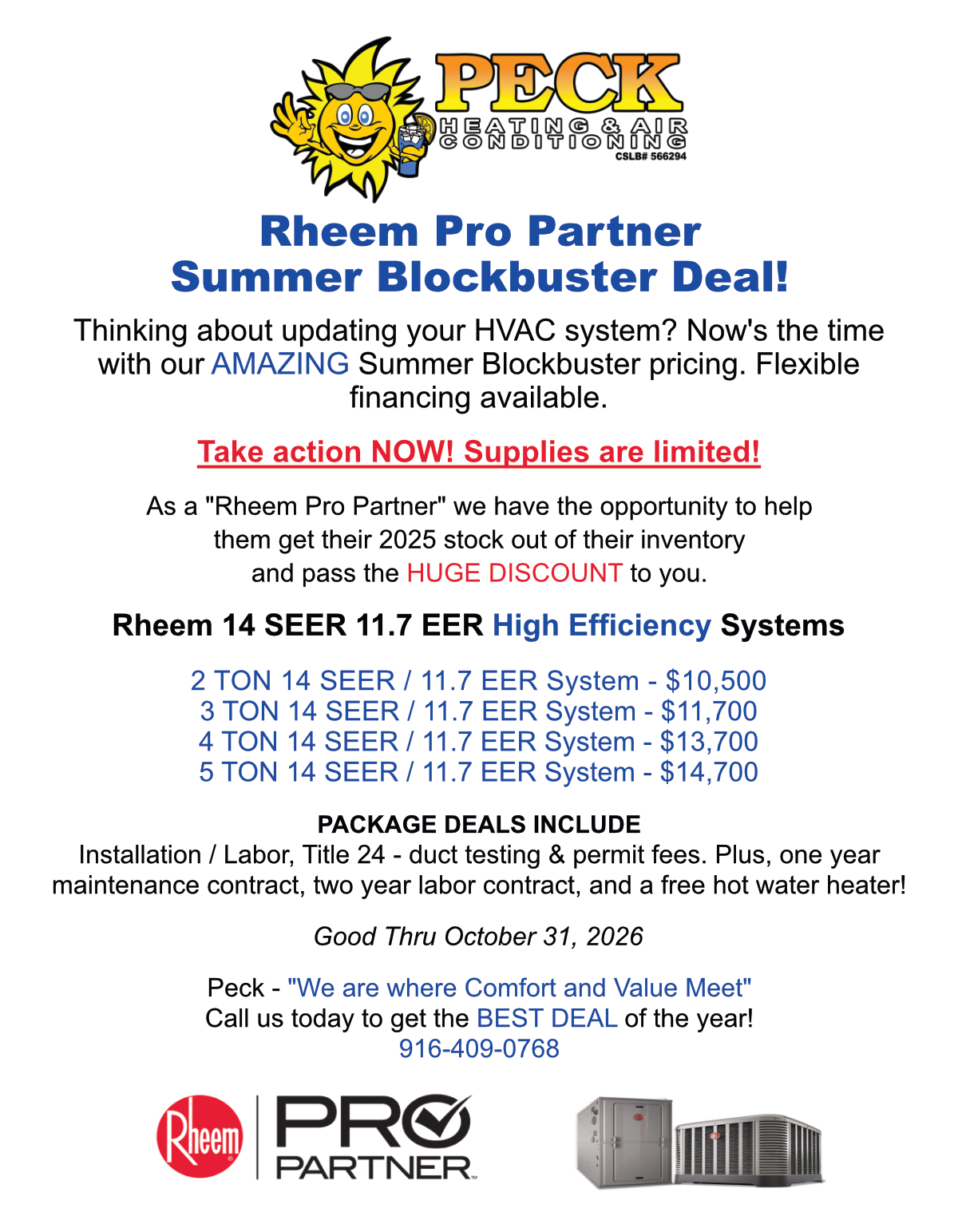 Summer Blockbuster Sale Summer HVAC Blockbuster Sale Flyer
